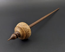 Load image into Gallery viewer, Tibetan style spindle in Karelian birch and walnut