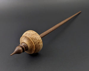 Tibetan style spindle in Karelian birch and walnut