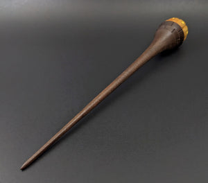 Pumpkin wee folk spindle in osage orange and walnut