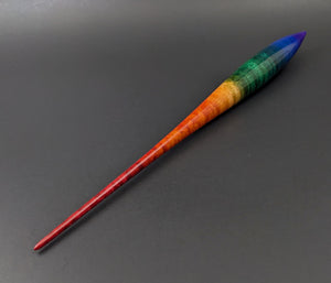 Phang spindle in hand dyed curly maple