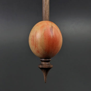 Egg bead spindle in flame box elder and walnut