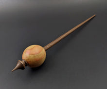 Load image into Gallery viewer, Egg bead spindle in flame box elder and walnut