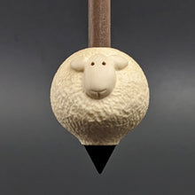 Load image into Gallery viewer, Sheep support spindle in holly and walnut