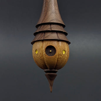 Pumpkin wee folk spindle in osage orange and walnut (<font color=