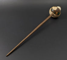 Load image into Gallery viewer, Mushroom support spindle in spalted maple, holly, and walnut with malachite inlay