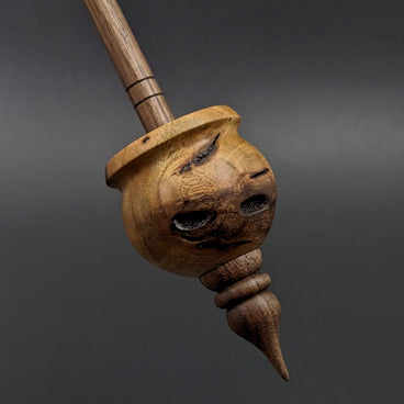 Cauldron spindle in redbud burl and walnut