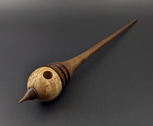 Load image into Gallery viewer, Birdhouse spindle in Karelian birch and walnut