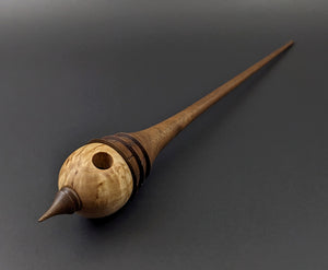 Birdhouse spindle in Karelian birch and walnut