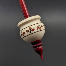 Load image into Gallery viewer, Cauldron spindle in holly and hand dyed curly maple