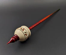 Load image into Gallery viewer, Cauldron spindle in holly and hand dyed curly maple