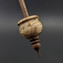 Load image into Gallery viewer, Cauldron spindle in spaltted hackberry and walnut