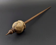 Load image into Gallery viewer, Cauldron spindle in spaltted hackberry and walnut