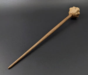 Mushroom support spindle in maple and walnut