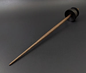 Teacup spindle in bog oak and walnut