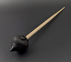 Sheep support spindle in African blackwood and curly maple