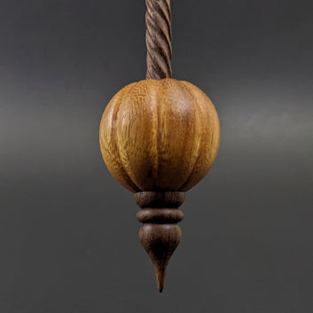 Pumpkin bead spindle in osage orange and walnut