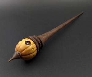 Pumpkin wee folk spindle in osage orange and walnut