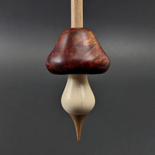 Load image into Gallery viewer, Mushroom support spindle in hand dyed maple burl, holly, and walnut