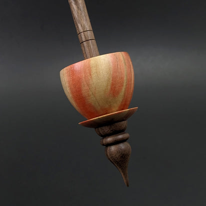 Teacup spindle in flame box elder and walnut