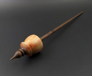 Teacup spindle in flame box elder and walnut