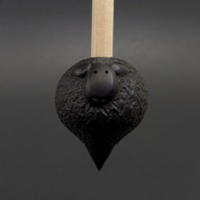 Load image into Gallery viewer, Sheep support spindle in African blackwood and curly maple