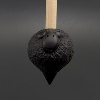Sheep support spindle in African blackwood and curly maple