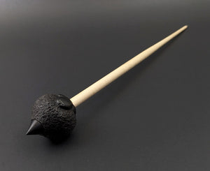 Sheep support spindle in African blackwood and curly maple