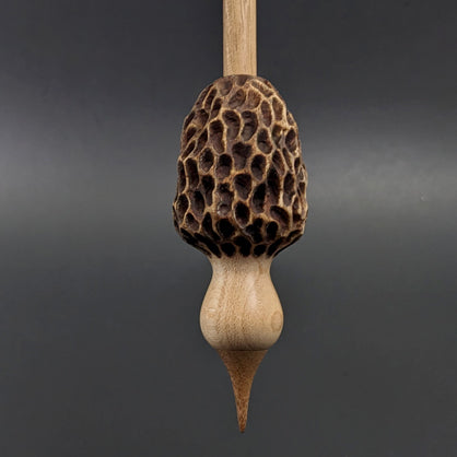 Morel mushroom support spindle in maple and walnut