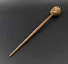 Load image into Gallery viewer, Egg bead spindle in maple burl and walnut