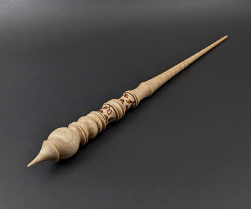 Wand spindle in curly maple