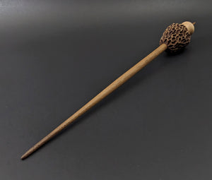 Morel mushroom support spindle in maple and walnut
