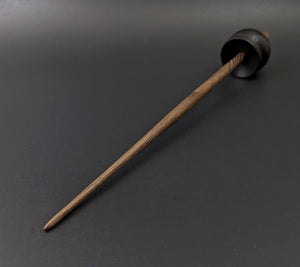 Cauldron spindle in bog oak and walnut