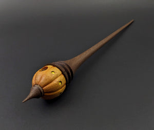 Pumpkin wee folk spindle in osage orange and walnut