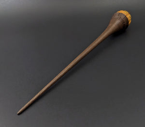 Pumpkin wee folk spindle in osage orange and walnut