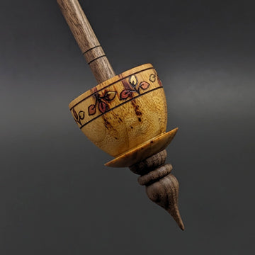 Teacup spindle in canarywood and walnut