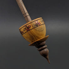 Load image into Gallery viewer, Teacup spindle in canarywood and walnut