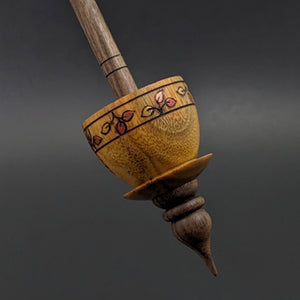 Teacup spindle in canarywood and walnut