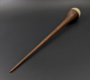 Birdhouse spindle in birdseye maple and walnut