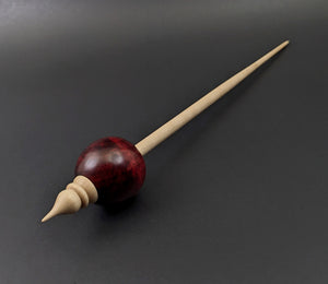 Bead spindle in hand dyed maple and curly maple
