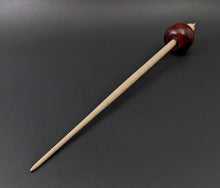 Load image into Gallery viewer, Bead spindle in hand dyed maple and curly maple