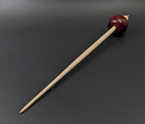 Bead spindle in hand dyed maple and curly maple
