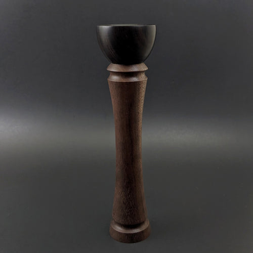 Lap chalice in African blackwood and walnut