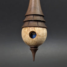Load image into Gallery viewer, Birdhouse spindle in Karelian birch and walnut