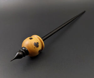 Cauldron spindle in osage orange and hand dyed walnut