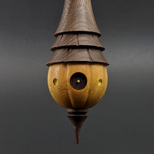 Load image into Gallery viewer, Pumpkin wee folk spindle in osage orange and walnut