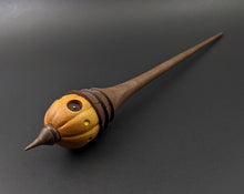 Load image into Gallery viewer, Pumpkin wee folk spindle in osage orange and walnut