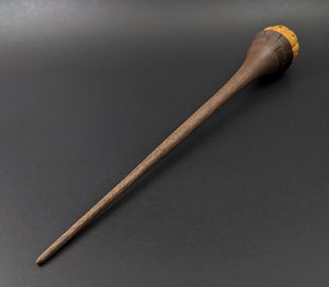 Pumpkin wee folk spindle in osage orange and walnut