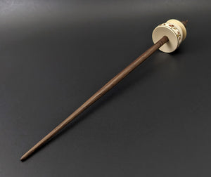 Teacup spindle in holly and walnut