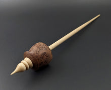 Load image into Gallery viewer, Teacup spindle in redwood lace burl and curly maple