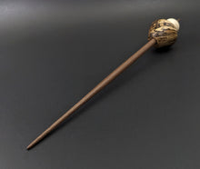 Load image into Gallery viewer, Mushroom support spindle in spalted hackberry, holly, and walnut